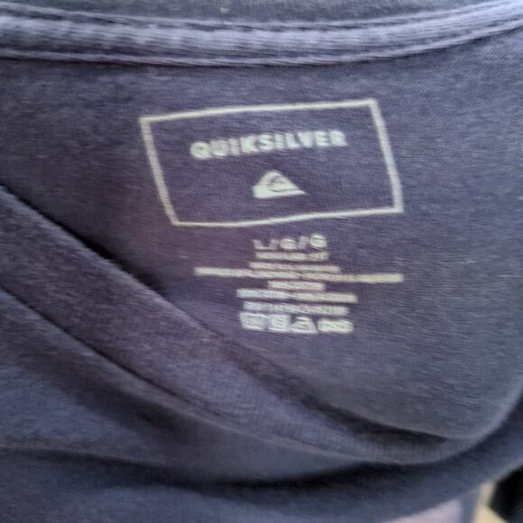 Quiksilver Crop Top Shirt Womens L Blue Cropped Vintage Skate Style Casual Wear - Picture 5 of 7